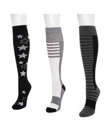 MUK LUKS® Women's 3 Pack Cotton Compression Knee-High Socks thumbnail number 3
