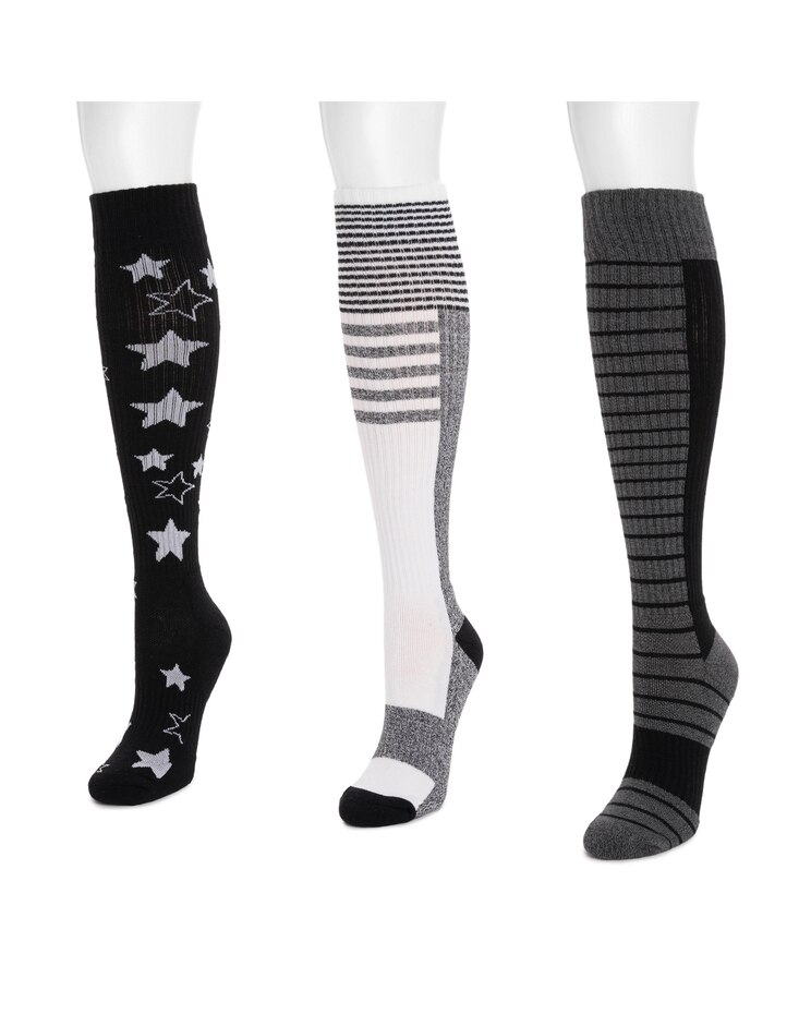 MUK LUKS® Women's 3 Pack Cotton Compression Knee-High Socks image number 3
