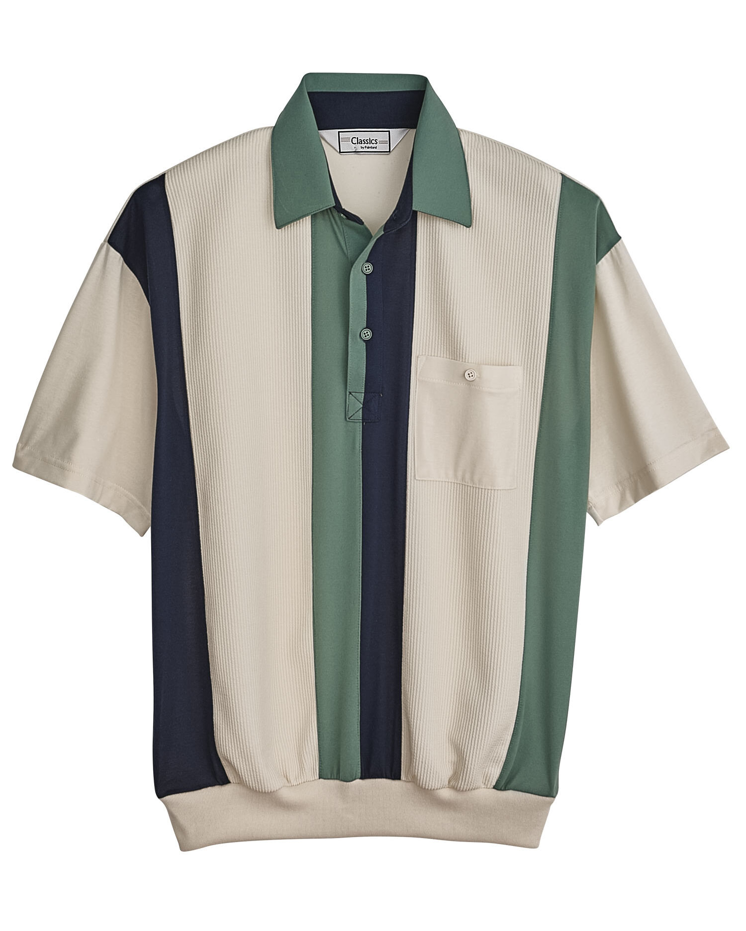 Palmland Vertical Stripe Banded Bottom Polo Blair