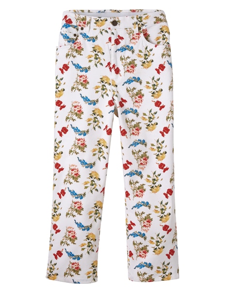 Haband 5 Pocket Stretch Capris with Back Elastic, Print