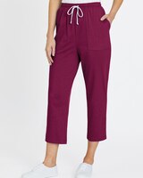 Pull-On Knit Drawstring Sport Capris thumbnail number 1