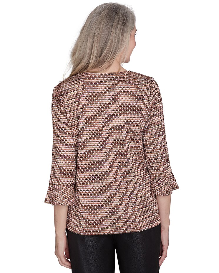 Alfred Dunner® Rue Rivoli Beaded Split Neck Space Dye Top image number 2