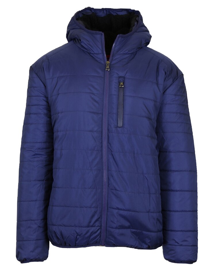 Spire By Galaxy Sherpa-Lined Hooded Puffer Jacket image number 1