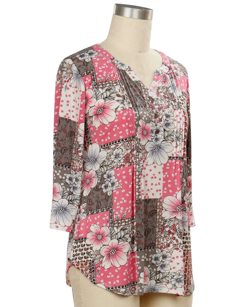 Southern Lady 3/4 Sleeve Alicia Print Top