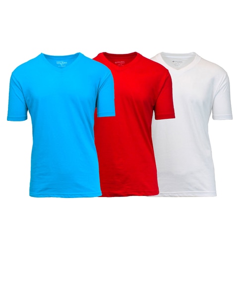 Galaxy By Harvic Men's Short Sleeve V-Neck T-Shirt - 3 Pack