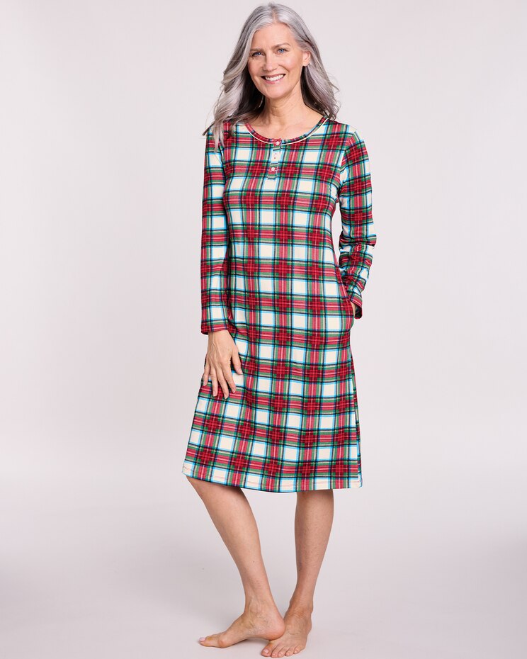 Comfy & Cozy Satin Trim Nightgown image number 1