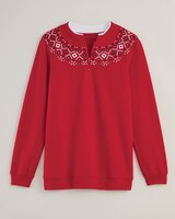 Fair Isle Printed Yoke Sweatshirt thumbnail number 4