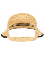Weekend Getaway- Womens Textured Wheat Straw Visor Hat thumbnail number 3
