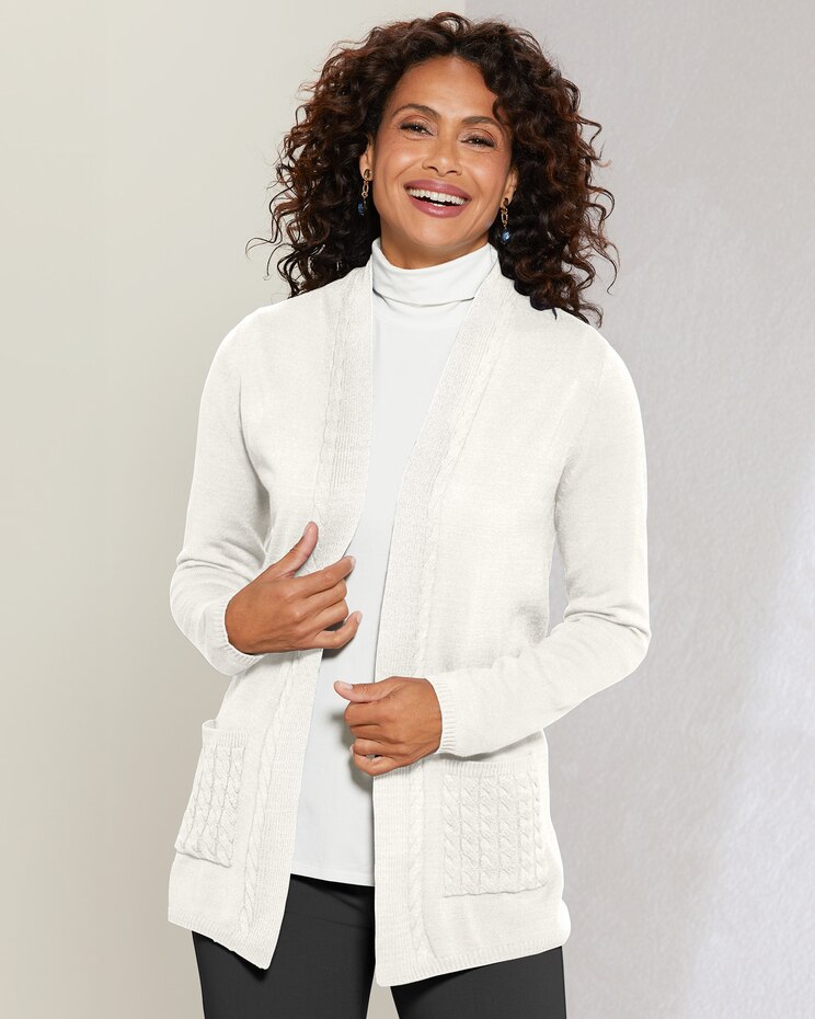 Open Cable Acrylic Cardigan image number 1