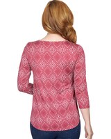 Ruby Rd® Diamond Puff Print Draped Knit Top thumbnail number 2