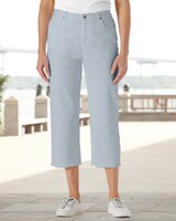 Dreamflex Fringe-Hem Comfort-Waist Capri Jeans thumbnail number 1