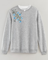 Haband Women’s Embroidered Fleece Sweatshirt thumbnail number 3
