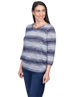 Alfred Dunner® Autumn Weekend Space Dye Biadere Ruched Side Top thumbnail number 3