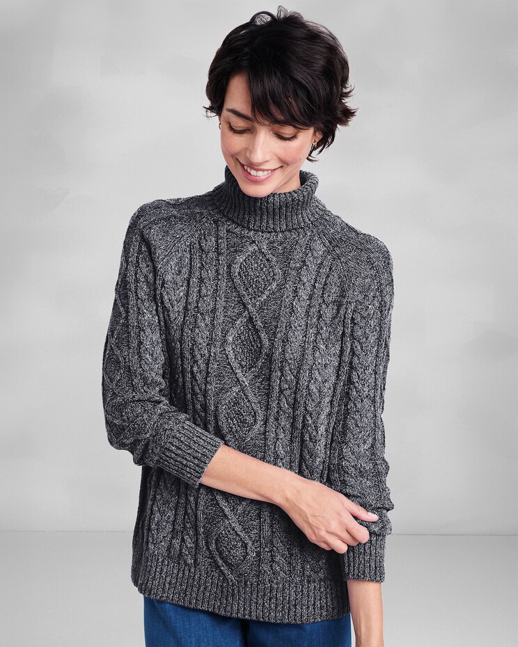 Bayside Cotton Cabled Turtleneck image number 2