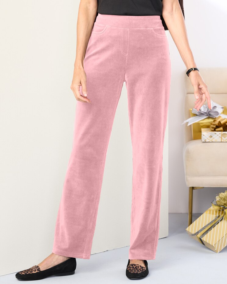 Everyday Velour Straight Leg Pull-On Pants image number 1