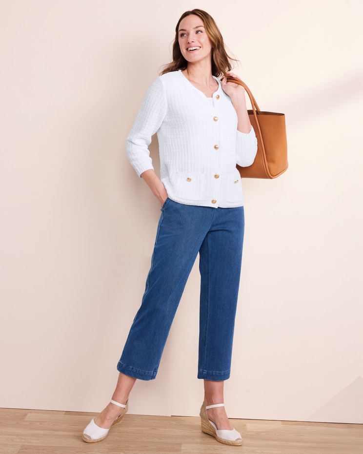 Bayside Cotton Gold-Button Cardigan  image number 2