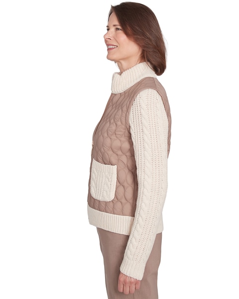 Alfred Dunner® Telluride Sweater Trim Quilted Jacket
