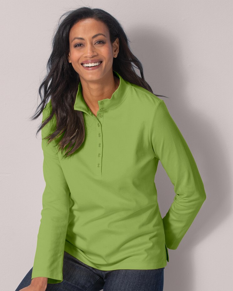 Essential Solid Mockneck Henley image number 1