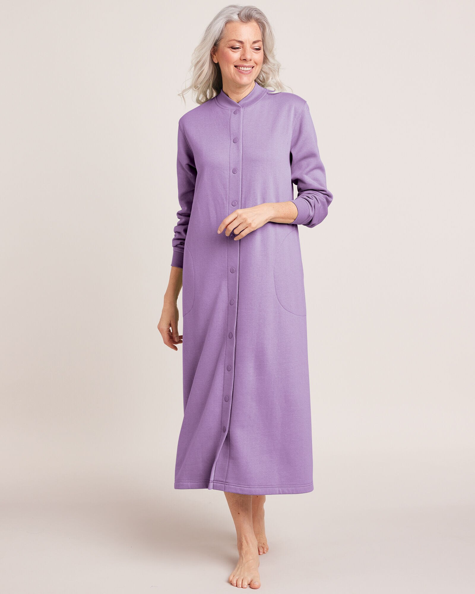 Long snap front robe outlet