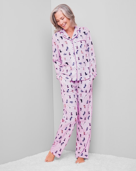 Karen Neuburger® Chatty Cats Long-Sleeve Girlfriend Pajamas