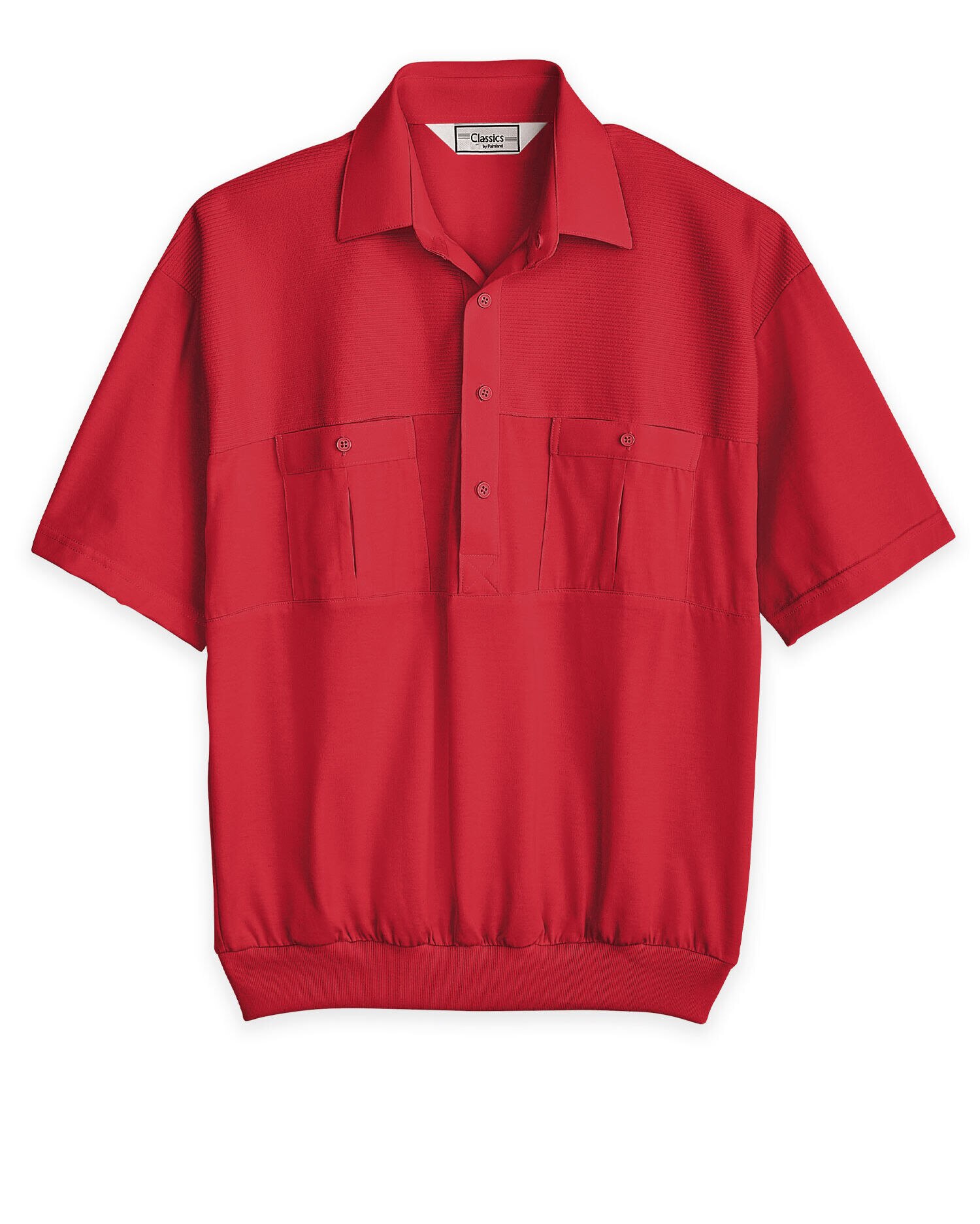 Palmland Solid Two Pocket Banded Bottom Polo