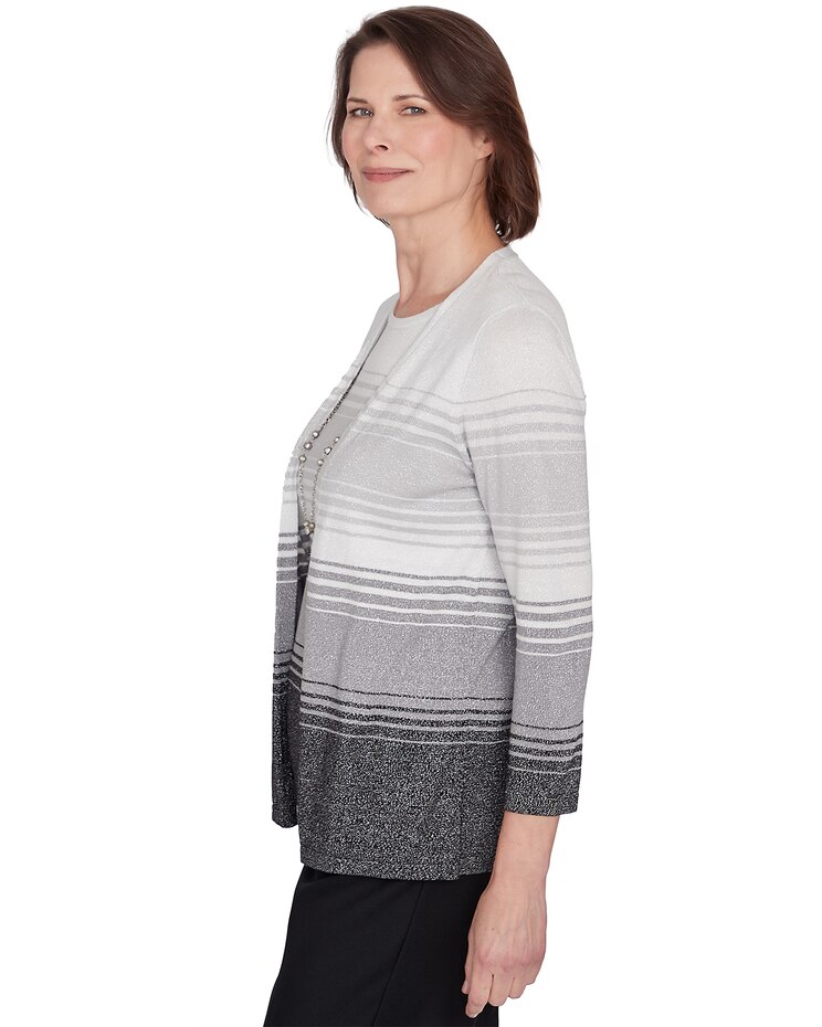 Alfred Dunner® Classics Ombre Two in One Striped Top image number 7