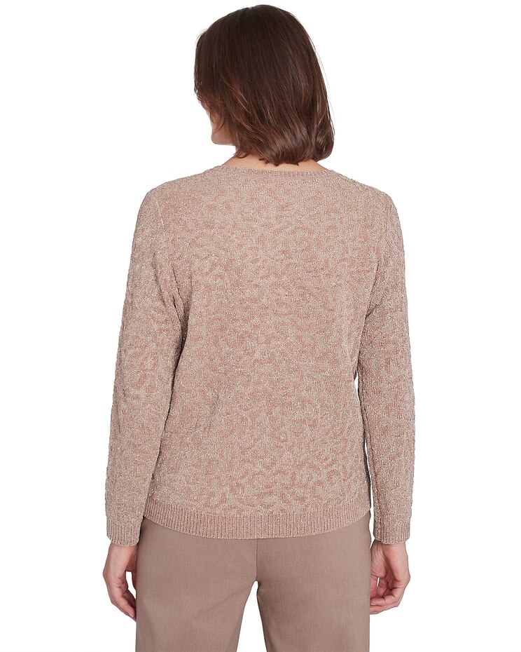 Alfred Dunner® Telluride Metallic Cheetah Textured Sweater image number 2