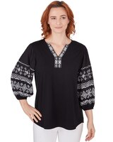 Ruby Rd® Pattern Play Knit Solid Top Combo thumbnail number 1