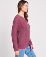 Shaker Henley Sweater thumbnail number 3