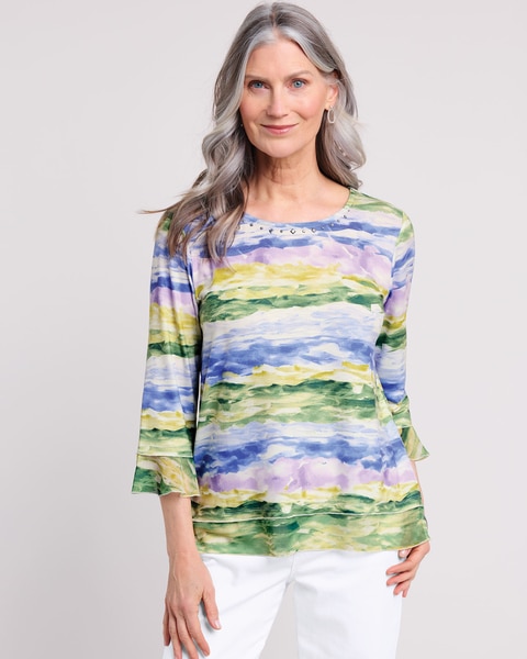 Alfred Dunner® Santa Fe Watercolor Knit Top