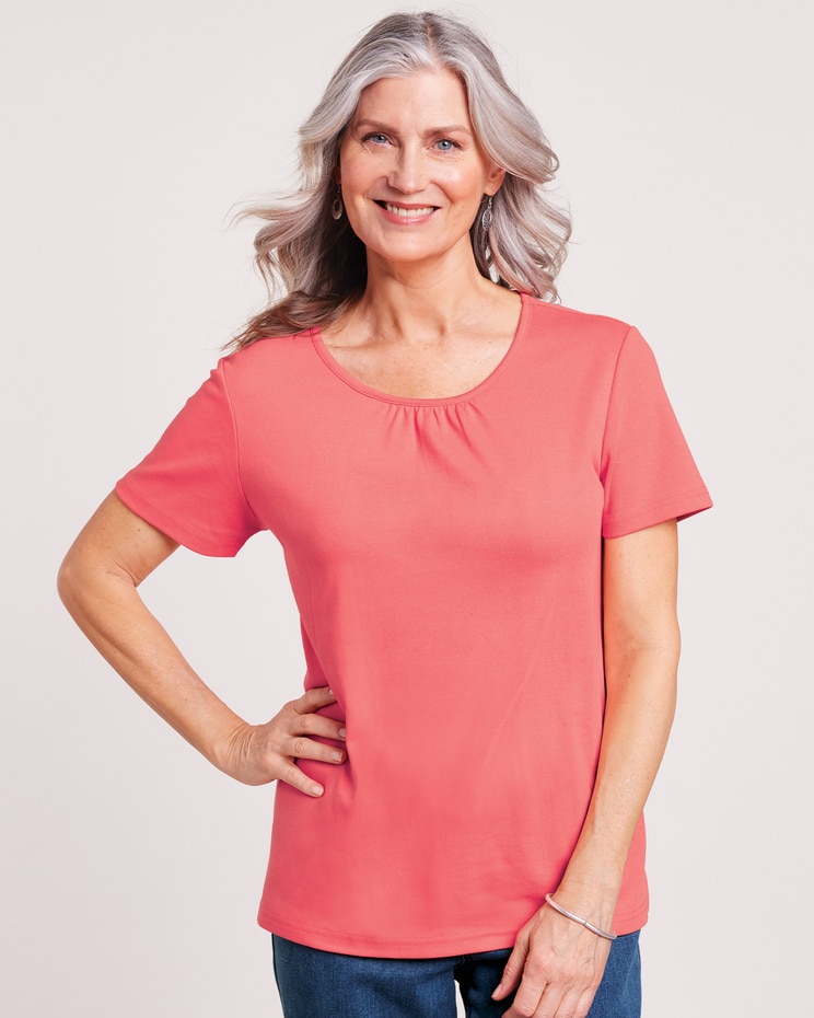 Essential Knit Shirred Tee image number 1