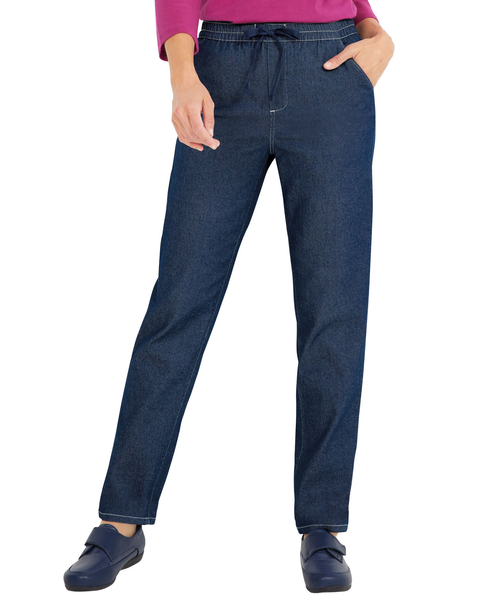 Haband Women’s Pull On Stretch Jeans with Flat Elastic Waist