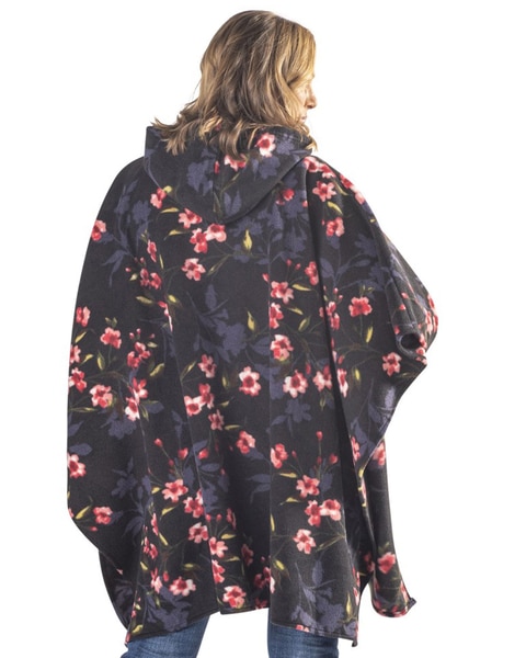 Floral Print Fleece Wrap