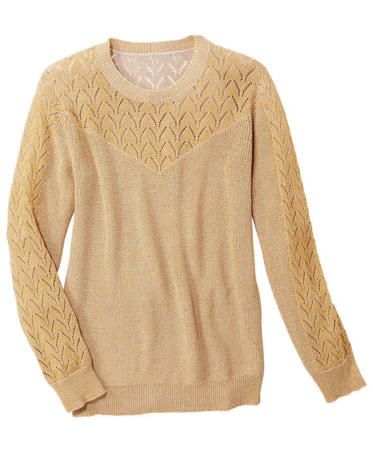 Pointelle Yoke Sweater image number 4