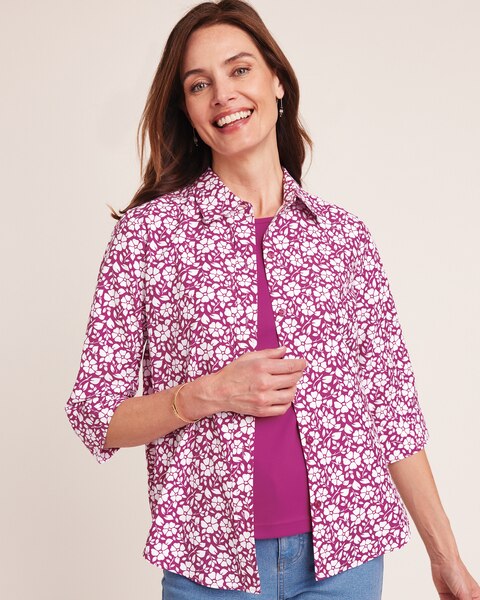 Fiesta Print Three-Quarter Sleeve Shirt
