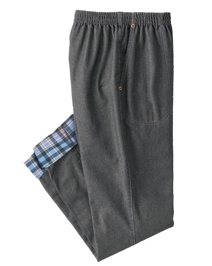 Haband Women’s Flannel Lined Stretch Waist Classic Cotton Jeans image number 1