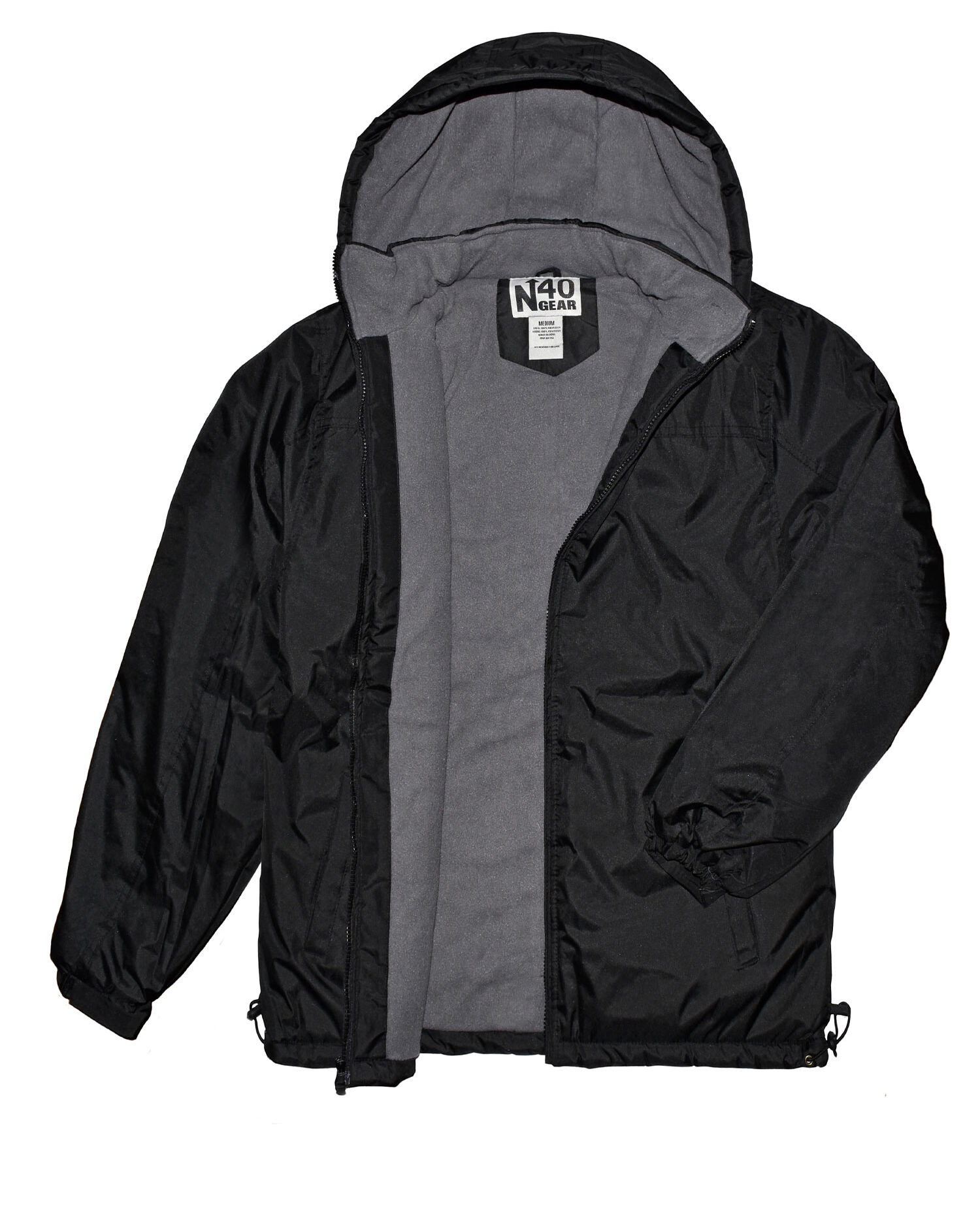 Fleece lined hooded jacket discount