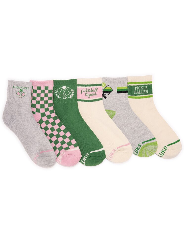 MUK LUKS® Quarter Crew Socks-Pickleball image number 1
