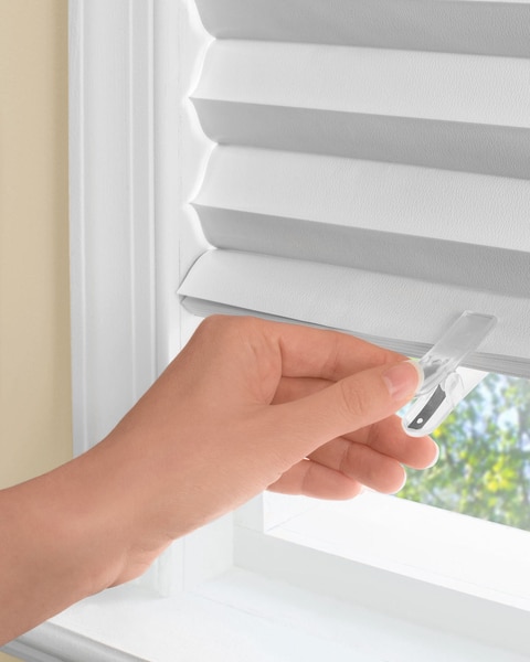 Cordless 1-2-3 Vinyl Room Darkening Pleated Window Shade