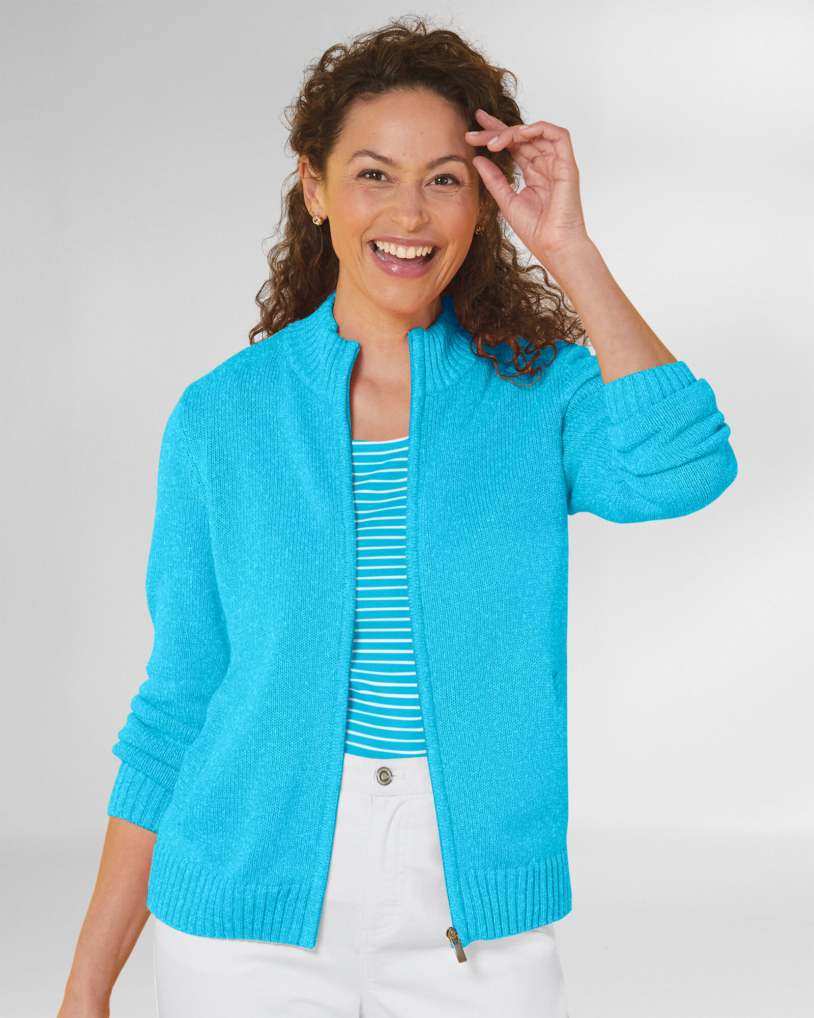 Zip front cardigan women's deals