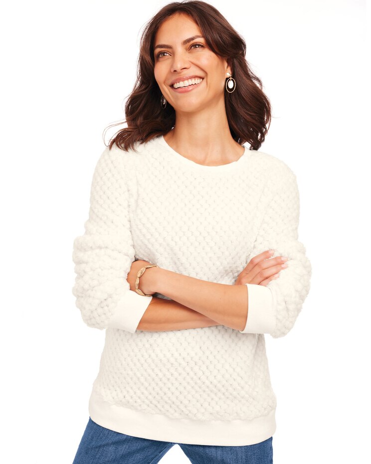 Cozy Textured Fleece Top image number 1