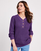 Shaker Henley Sweater thumbnail number 1