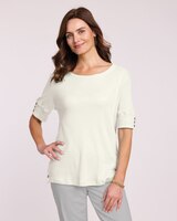 Ribbed Button Trim Top thumbnail number 1