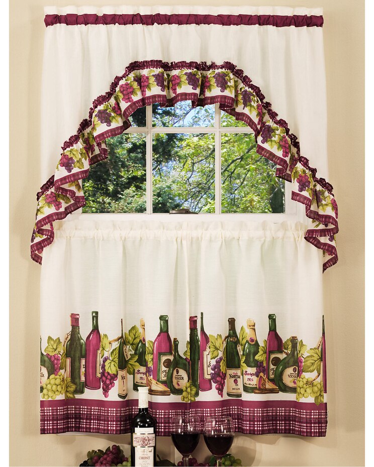 Printed Tier and Swag Window Curtain Set image number 1