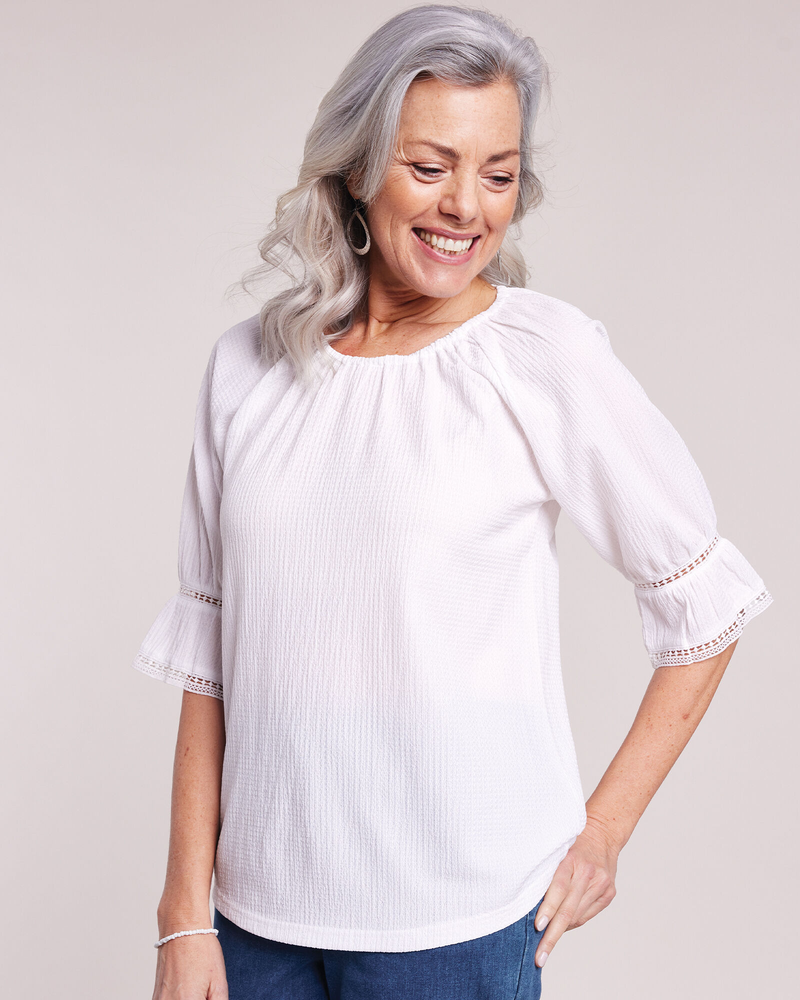 Knit peasant top online