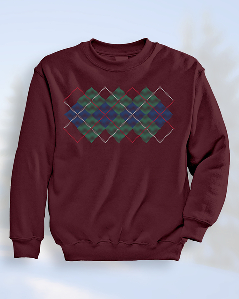 Argyle Band Fleece Sweatshirt