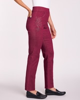 DenimEase™ Flat-Waist Embellished Jeans thumbnail number 2