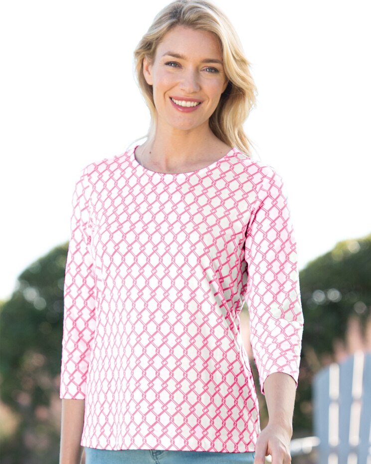 Chain-Link Geo Print Cotton Tee image number 1
