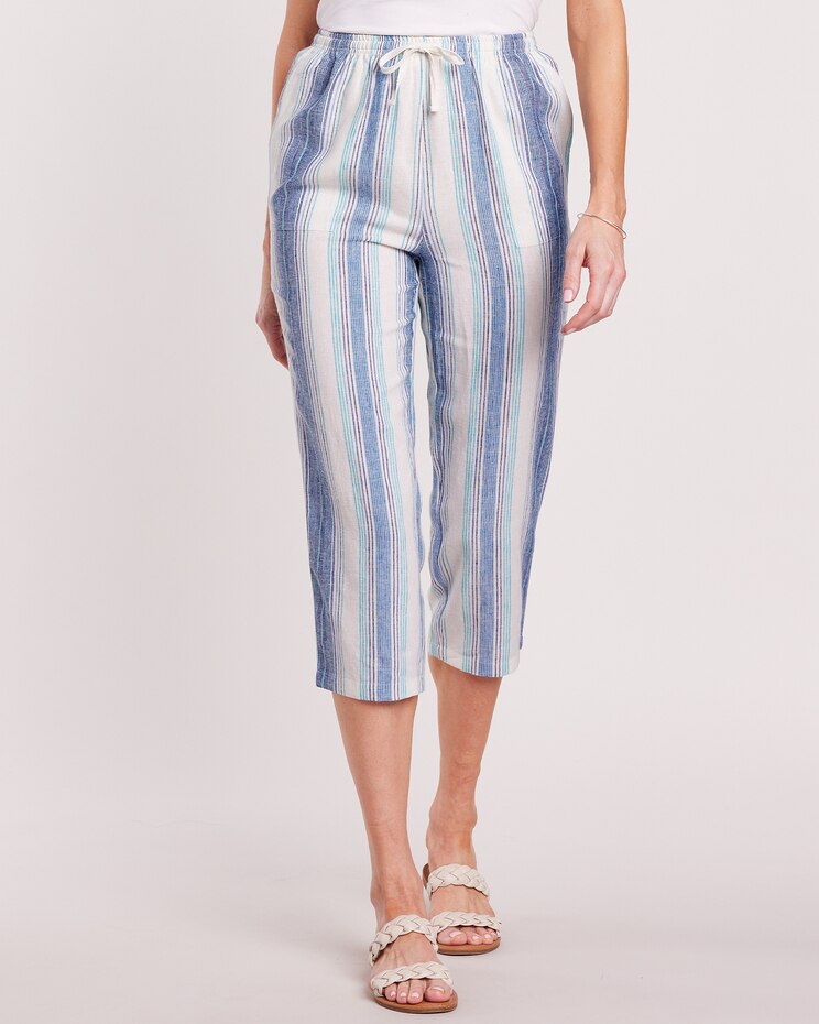 Linen Blend Crop Capris image number 1