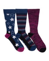 MUK LUKS® Women's 3 Pack Cotton Compression Crew Socks thumbnail number 3
